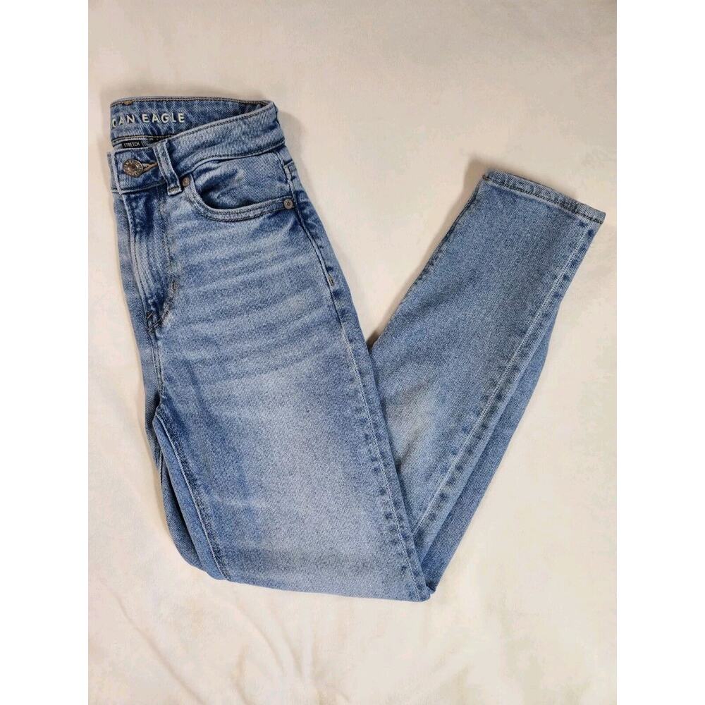 Sz 000 American Eagle Mom Straight Leg Jean Women’s Size Denim Jeans Light Wash